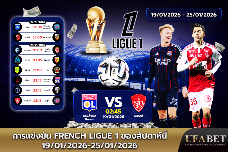 កាលវិភាគប្រកួត Ligue 1 សប្តាហ៍នេះ