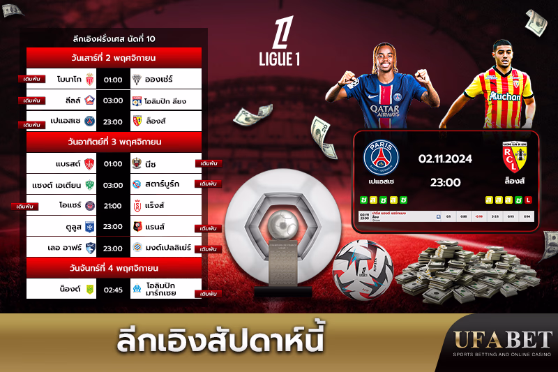ตารางแข่งขันลีกเอิงสัปดาห์นี้
