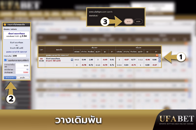 ขั้นตอนการวางเดิมพัน