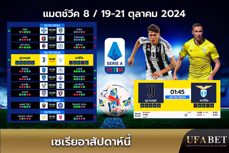 ตารางแข่งขันเซเรียอาสัปดาห์นี้