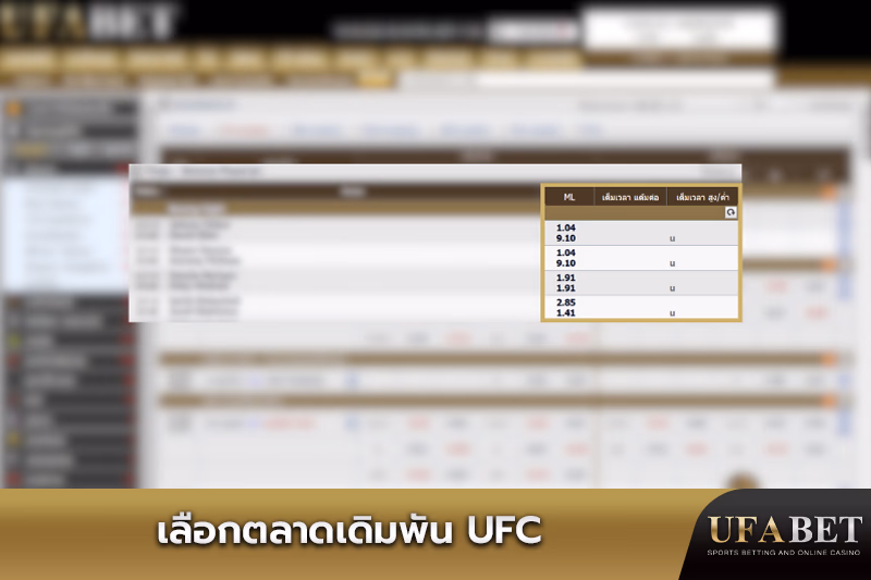ตลาดการเดิมพันสำหรับการแข่งขัน UFC
