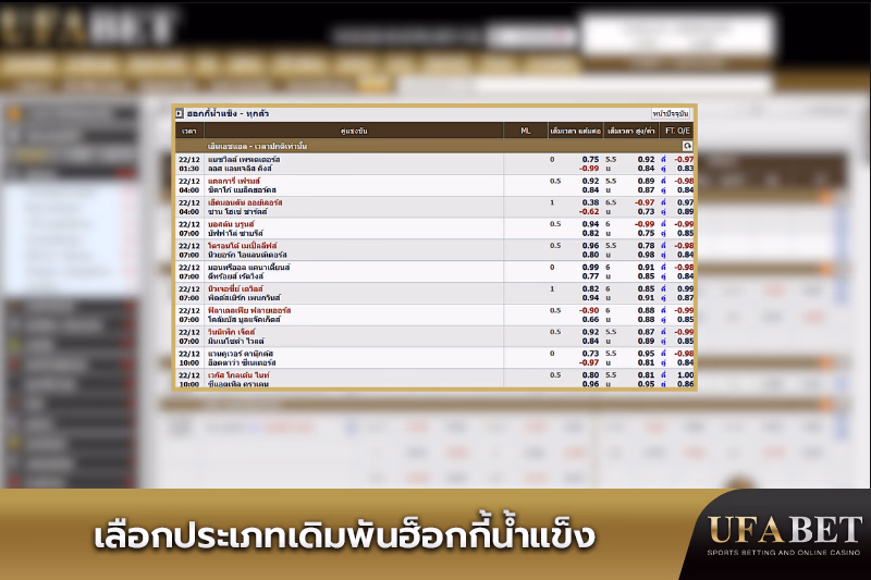 ประเภทเดิมพันฮ็อกกี้น้ำแข็ง