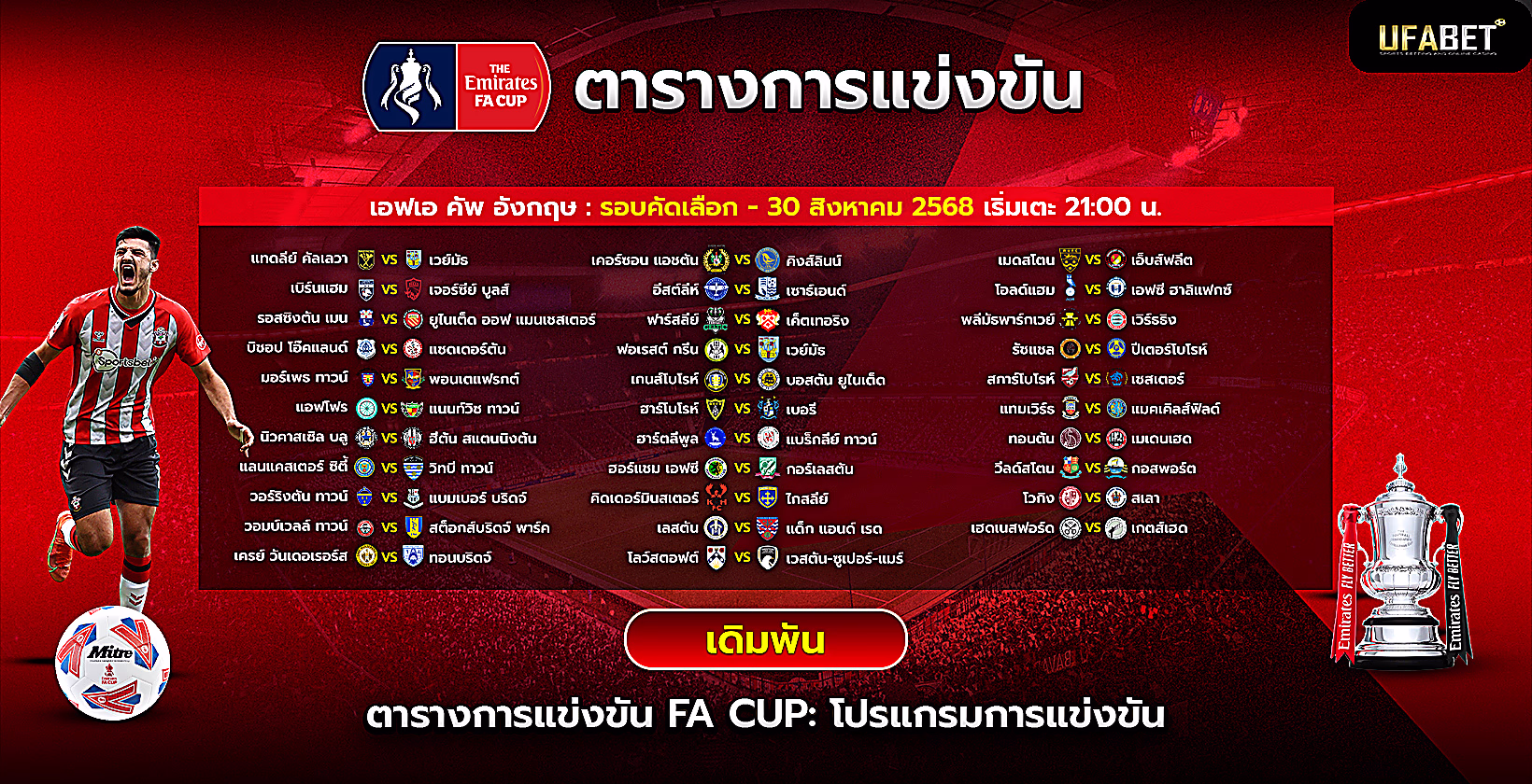โปรแกรมการแข่งขันและตารางแข่งยูโรคัพ