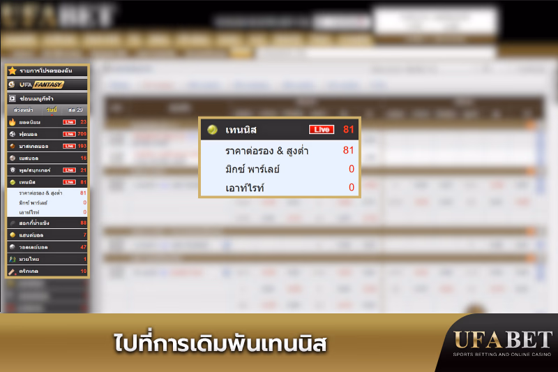 ตัวเลือกการเดิมพันเทนนิสบนแพลตฟอร์ม UFABET