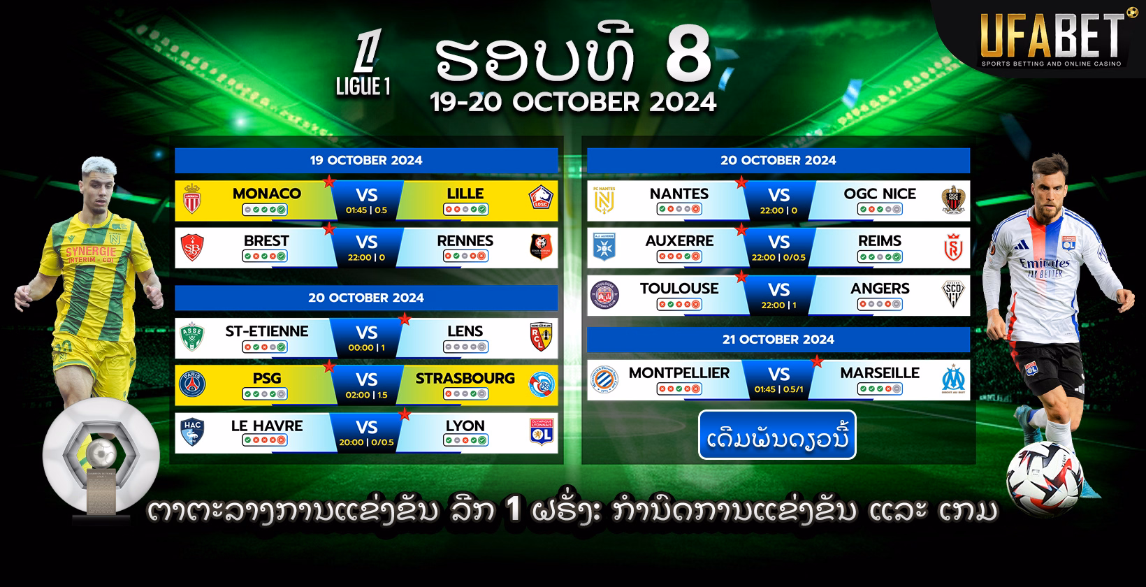 ຕາຕະລາງແລະການແຂ່ງຂັນຂອງ ລີກ 1