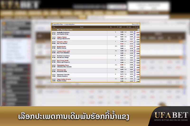 ປະເພດພະນັນຮອກກີນ້ຳແຂງ