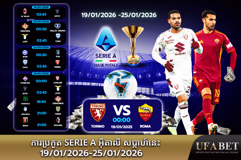 កម្មវិធីប្រកួត Serie A សប្ដាហ៍នេះ