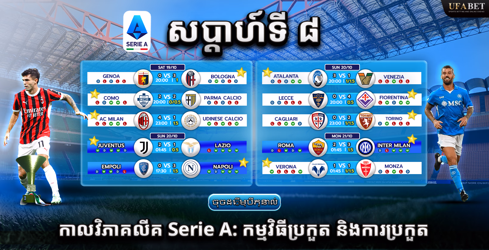 កាលវិភាគការប្រកួត Serie A