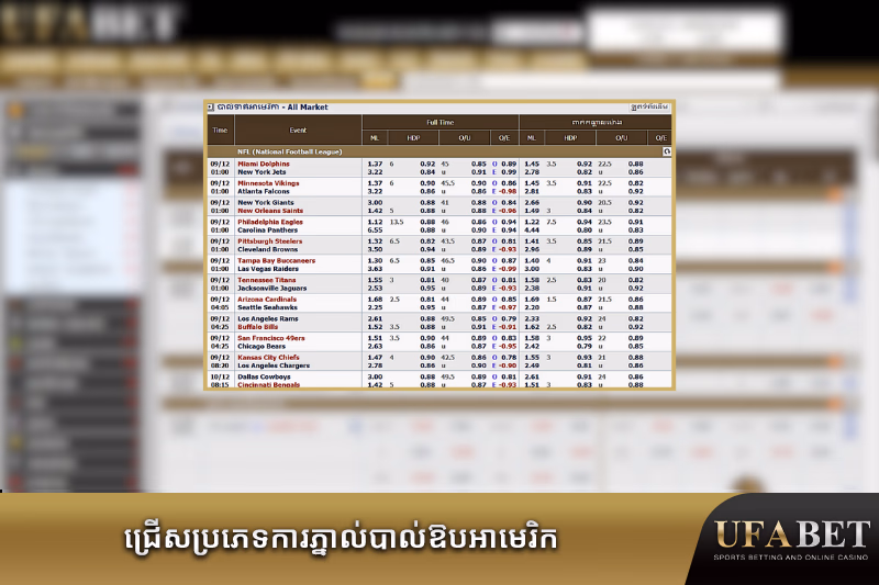 ជ្រើសប្រភេទការភ្នាល់