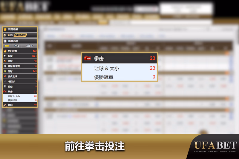 在UFABET平台上的拳击投注