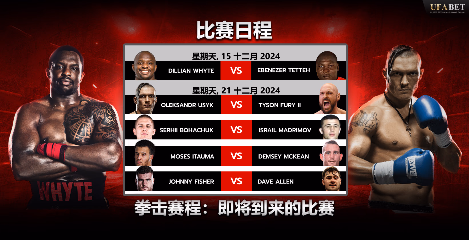 即将到来的拳击比赛