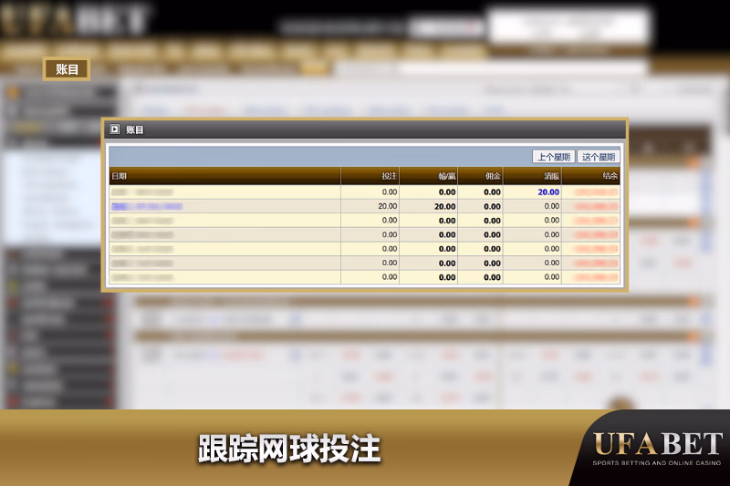 在UFABET上跟踪网球投注